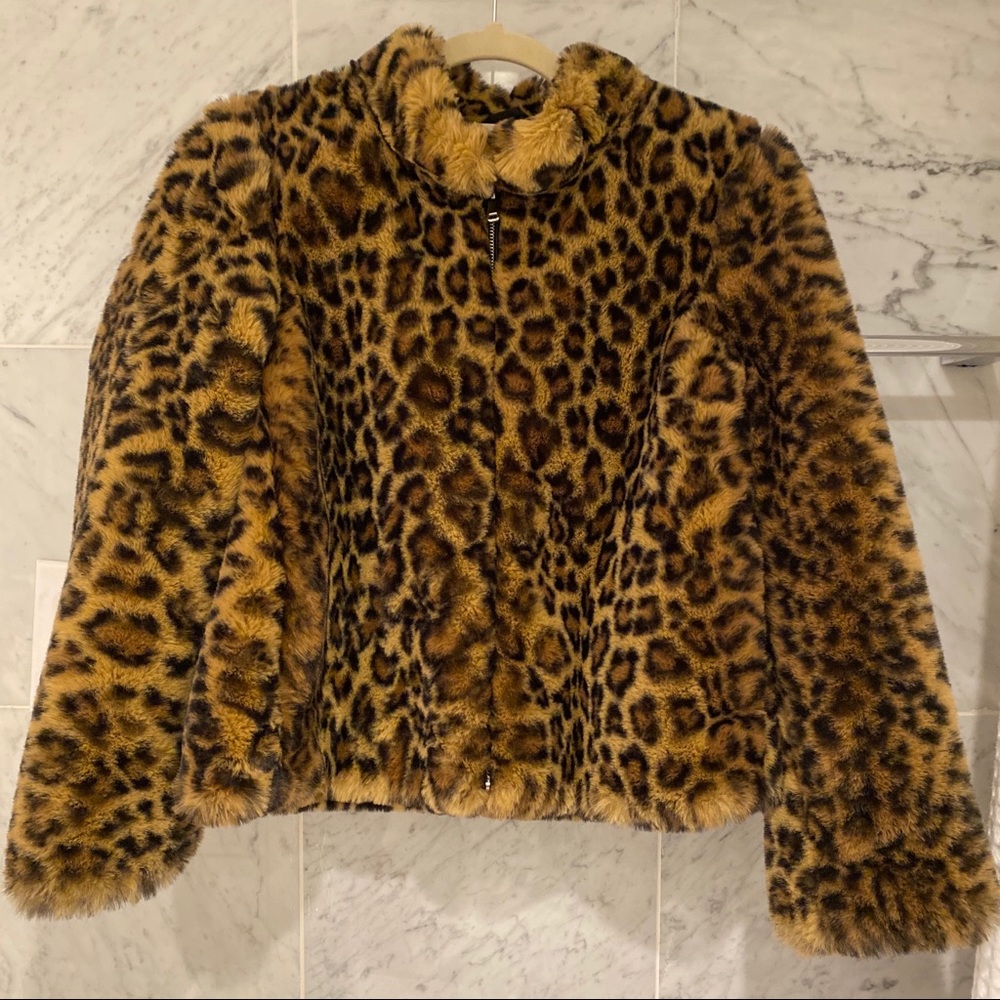 NWOT Zara Cheetah Plush Jacket
